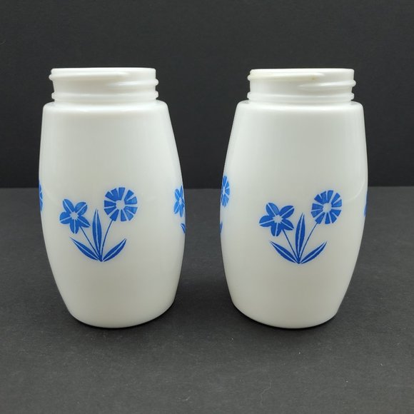 Gemco Cornflower Blue Sugar & Creamer Set Blue Cornflower Sugar Syrup Dispensers - Picture 6 of 10